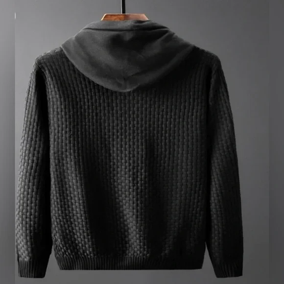 NWT Limitsix Quilted Pullover Hoodie Sweater black in size Large - Picture 5 of 7